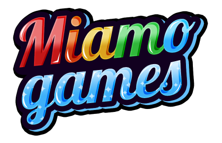 Logo de Miamo Games, rétro et multicolore